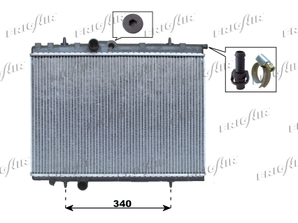 RAD. PEUGEOT 206 1.1-1.4-1.6i A/C 98>
