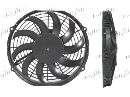 ELET.AS. Ø255mm 12V SUCT.-FLAT MOT.-BENT BL.