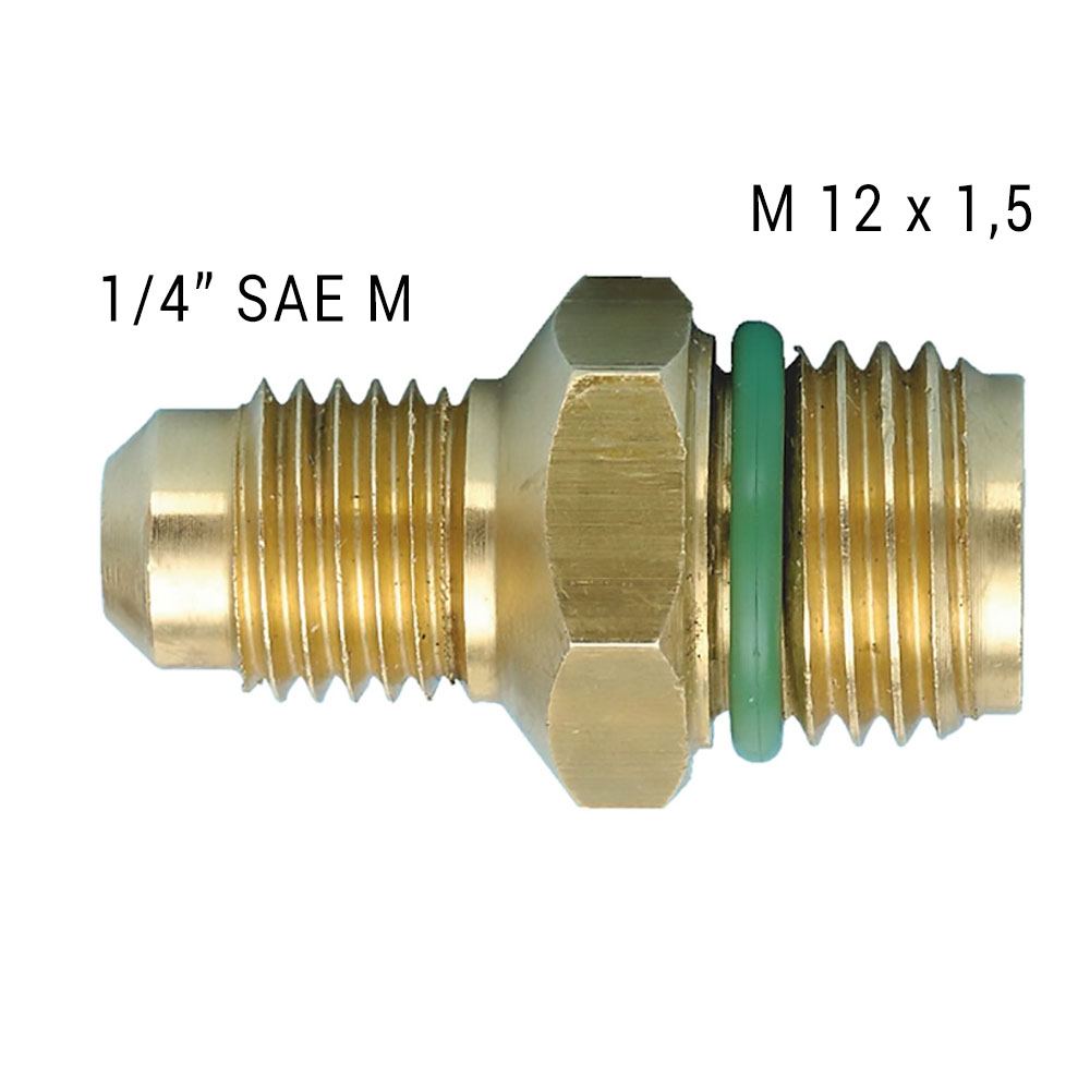 Adaptador 1/4 SAE  Macho - M12X1,5 Macho