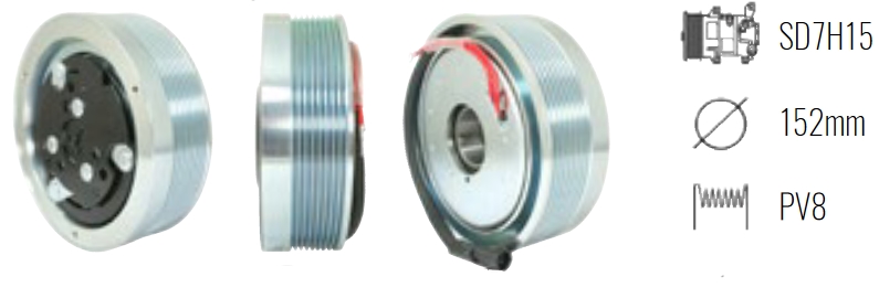 EMB. COMP. SANDEN  SD7H15 8P CASE / NEW HOLLAND