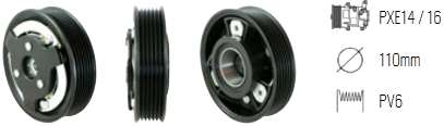 EMB. COMP. SANDEN PXE16 / PXE14 6P VW GROUP