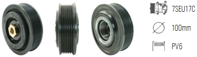 EMB. COMP. DENSO 6SEU14C 6P VW GROUP