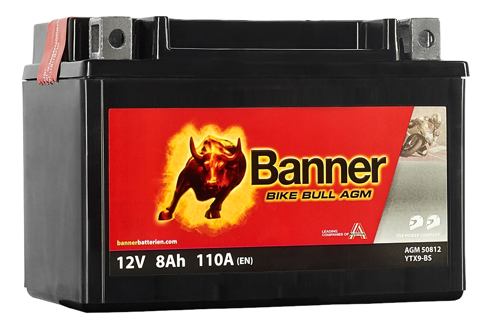 Bateria Banner Bike Bull AGM 12V - 8AH (+ ESQ)