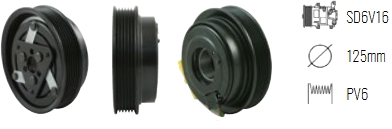 EMB. COMP. SANDEN SD6V12 6P MERCEDES / NISSAN / RENAULT