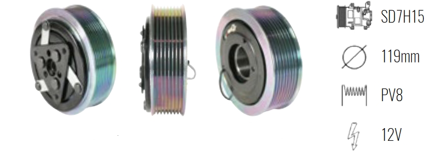 EMB. COMP. SANDEN SD7H15 8P NEW HOLLAND / CLASS / RENAULT