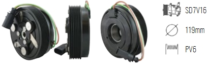 EMB. COMP. SANDEN SD7V16 6P AUDI / FORD / SEAT / SKODA / VW
