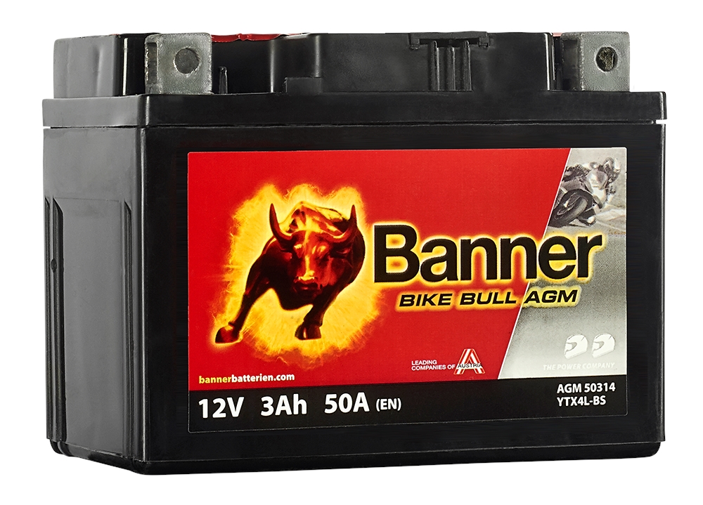 Bateria Banner Bike Bull AGM 12V - 3AH (+ DTA)